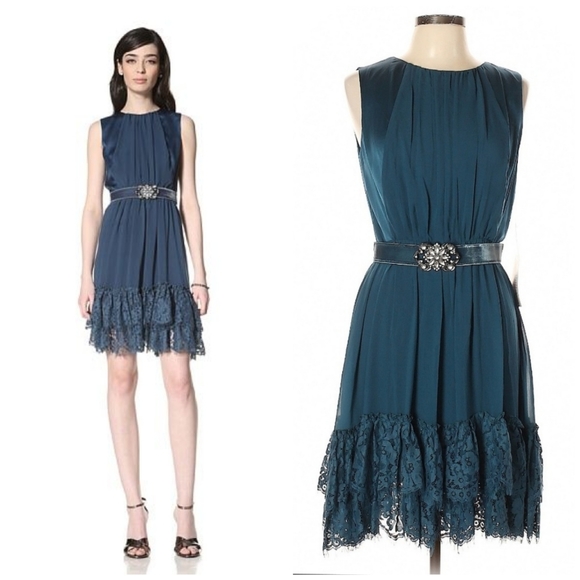 Jessica Simpson Dresses & Skirts - 👗 Jessica Simpson Blue Fit & Flare Cocktail Dress Sz 10 ~ Romantic Whimsical